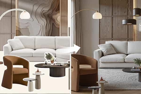 软装拼贴转效果图