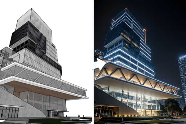 建筑锁定材质渲染